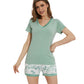 WiWi Bamboo Pajamas Set for Women Short Sets Summer Plus Size