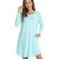 WiWi Scoop Neck Bamboo Nightgowns for Women Soft Long Sleeve Sleepwear