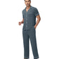 WiWi Men's Pajama Set Button Down Classic Notch Collar Loungewear
