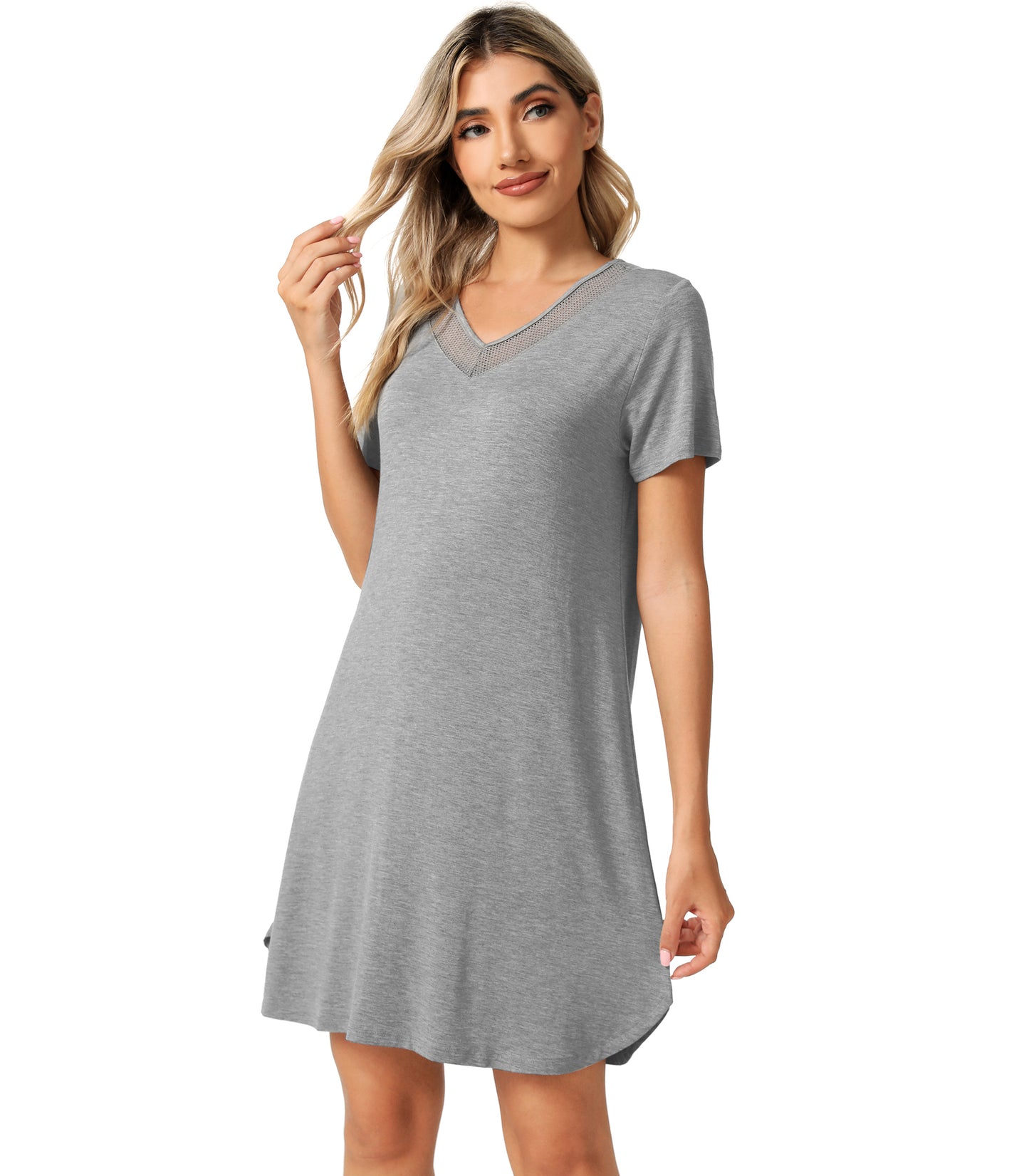 WiWi Bamboo Short Sleeve Nightgowns for Women