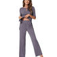 WiWi Bamboo Short Sleeve Sleepwear with Long Pants Pjs