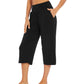 WiWi Women's Bamboo Viscose Yoga Capri Pants