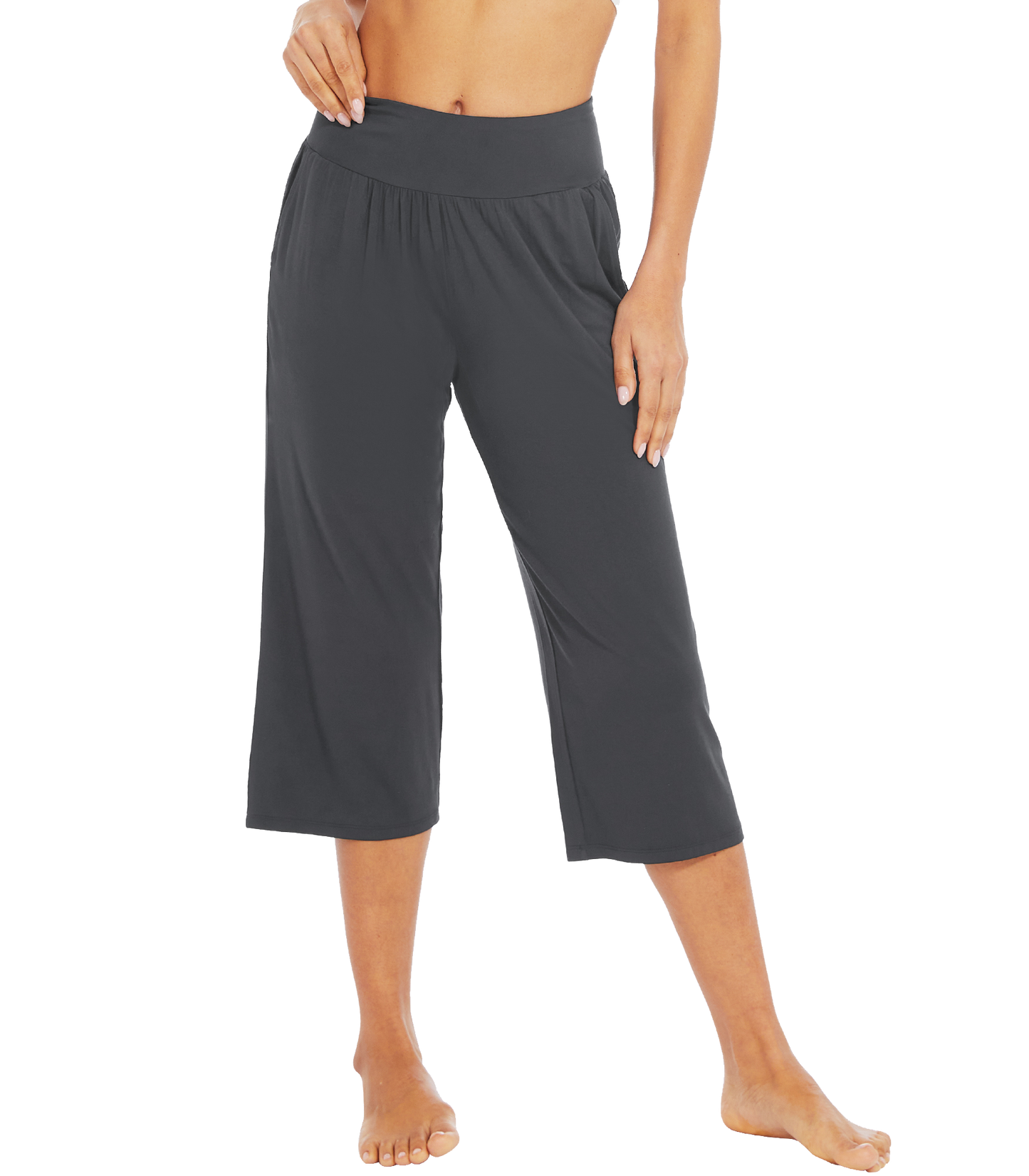 WiWi Women's Bamboo Viscose Yoga Capri Pants