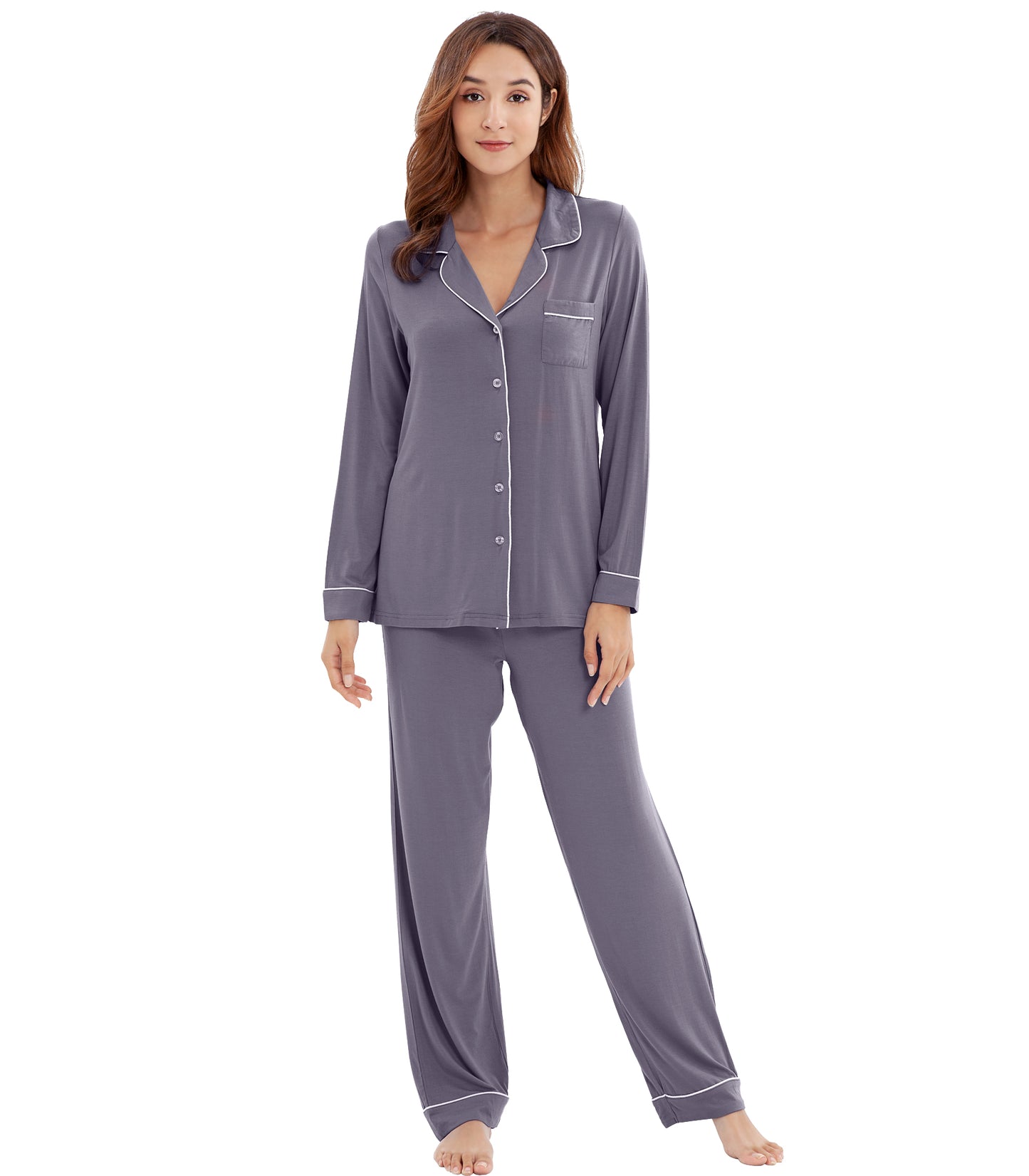 WiWi Pajamas Set Long Sleeve Nightwear Loungewear