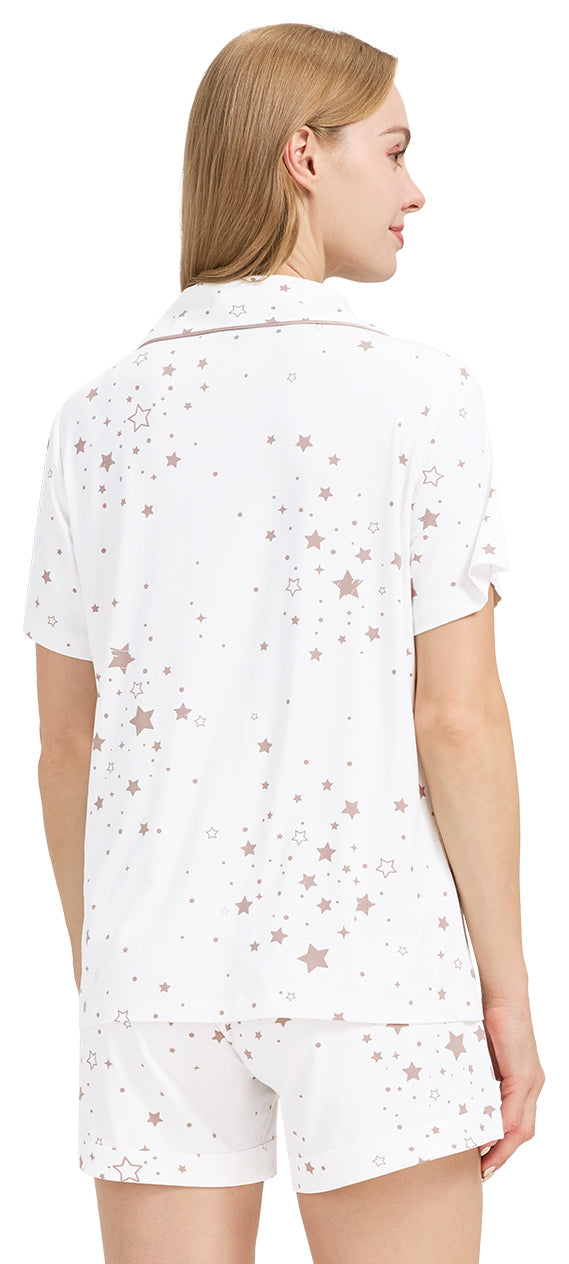 WiWi Bamboo Pajamas Set for Women Shorts Pjs Sleepwear