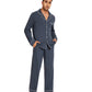WiWi Bamboo Mens Pajamas Set Soft Button Down Cooling PJs with Pockets