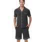 WiWi Loungewear Set for Men with Piping Notch Collar