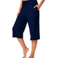 WiWi Womens Bamboo Comfy Capri Pants