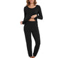 WiWi Scoop Neck Pajama Sets Sport Pajamas for Women