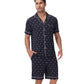WiWi Loungewear Set for Men with Piping Notch Collar