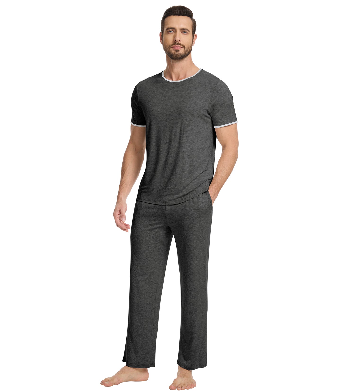WiWi Pajama Set for Men Loungewear Soft Pajamas Sets Sleepwear