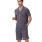 WiWi Loungewear Set for Men with Piping Notch Collar