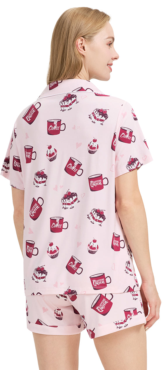 WiWi Bamboo Pajamas Set for Women Shorts Pjs Sleepwear