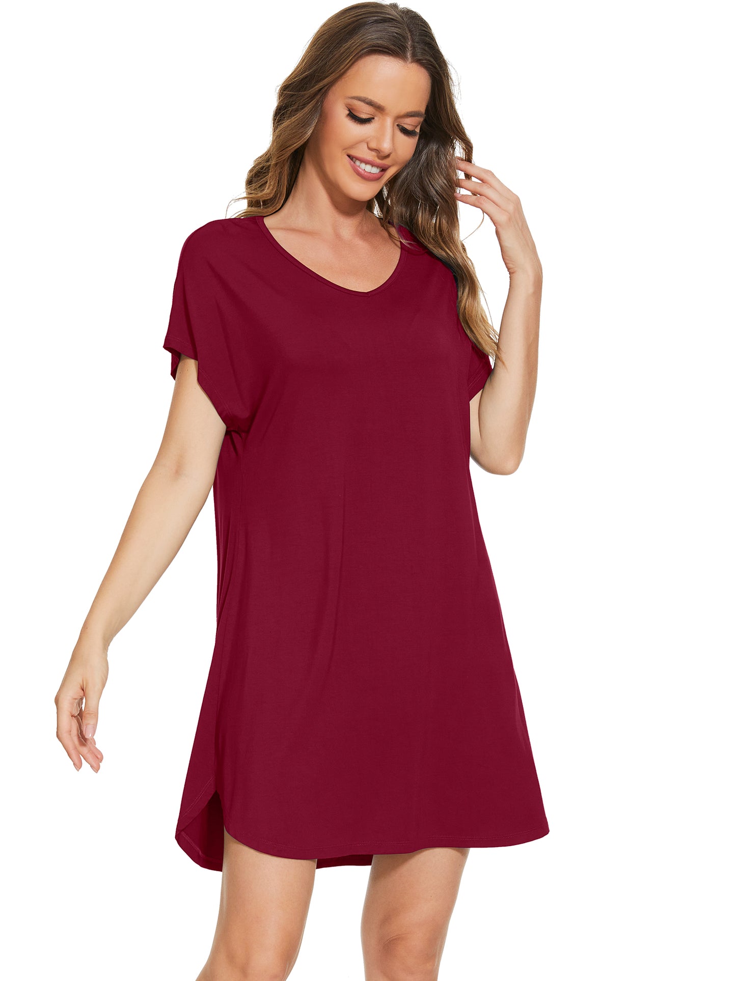 WiWi Women's Bamboo Short Sleeve Nightgown