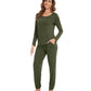 WiWi Scoop Neck Pajama Sets Sport Pajamas for Women
