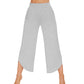 WiWi Women's Bamboo Viscose Wide Leg Capri Pajama Bottoms