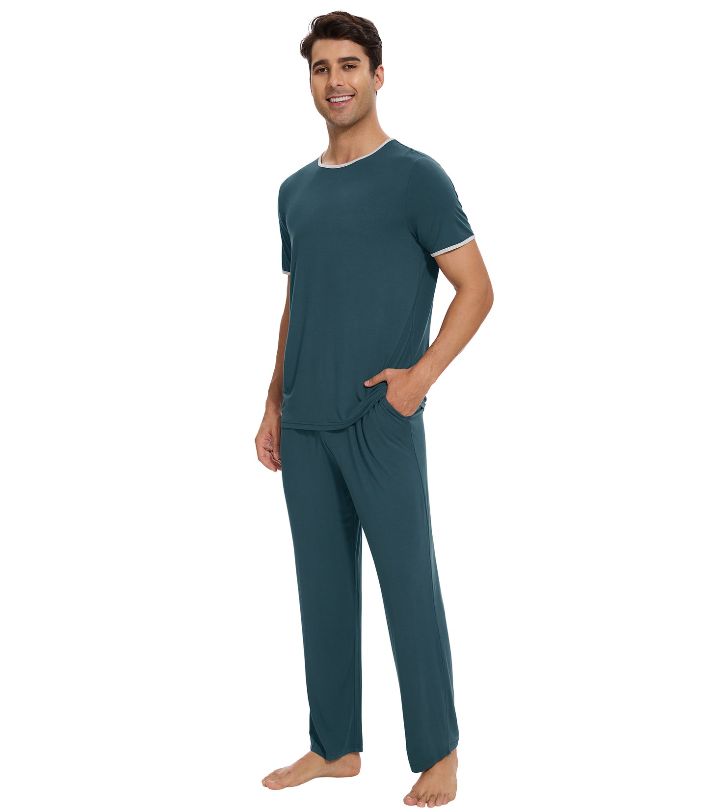 WiWi Pajama Set for Men Loungewear Soft Pajamas Sets Sleepwear