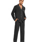 WiWi Bamboo Mens Pajamas Set Soft Button Down Cooling PJs with Pockets