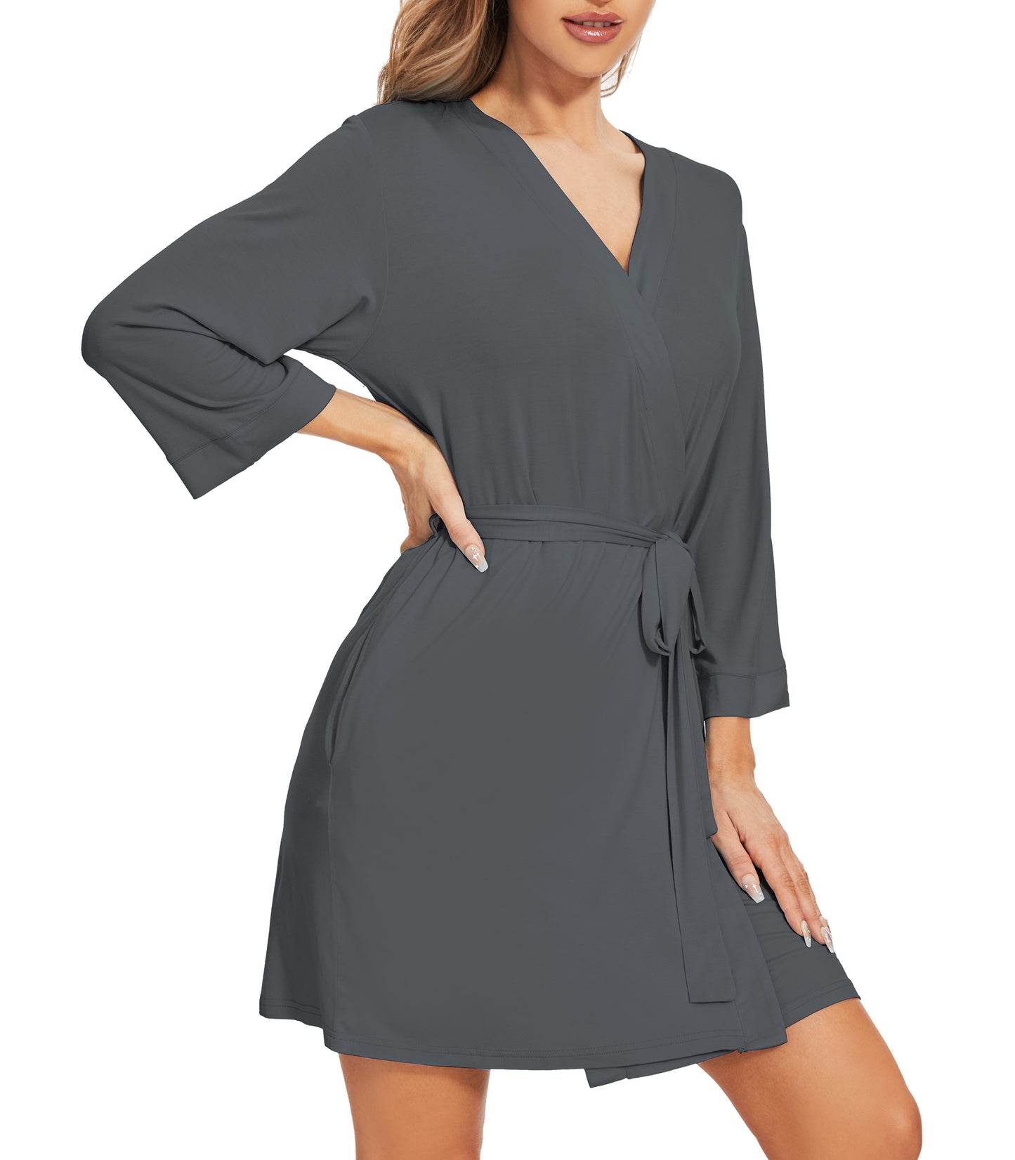 WiWi Women's Bamboo Viscose Kimono Robe