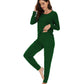 WiWi Women's Bamboo Pajama Sets Long Sleeves Top with Pants Loungewear Set