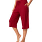 WiWi Womens Bamboo Comfy Capri Pants