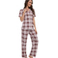 WiWi Womens Pajamas Set Soft Button Down Sleepwear