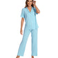 WiWi Womens Pajamas Set Soft Button Down Sleepwear