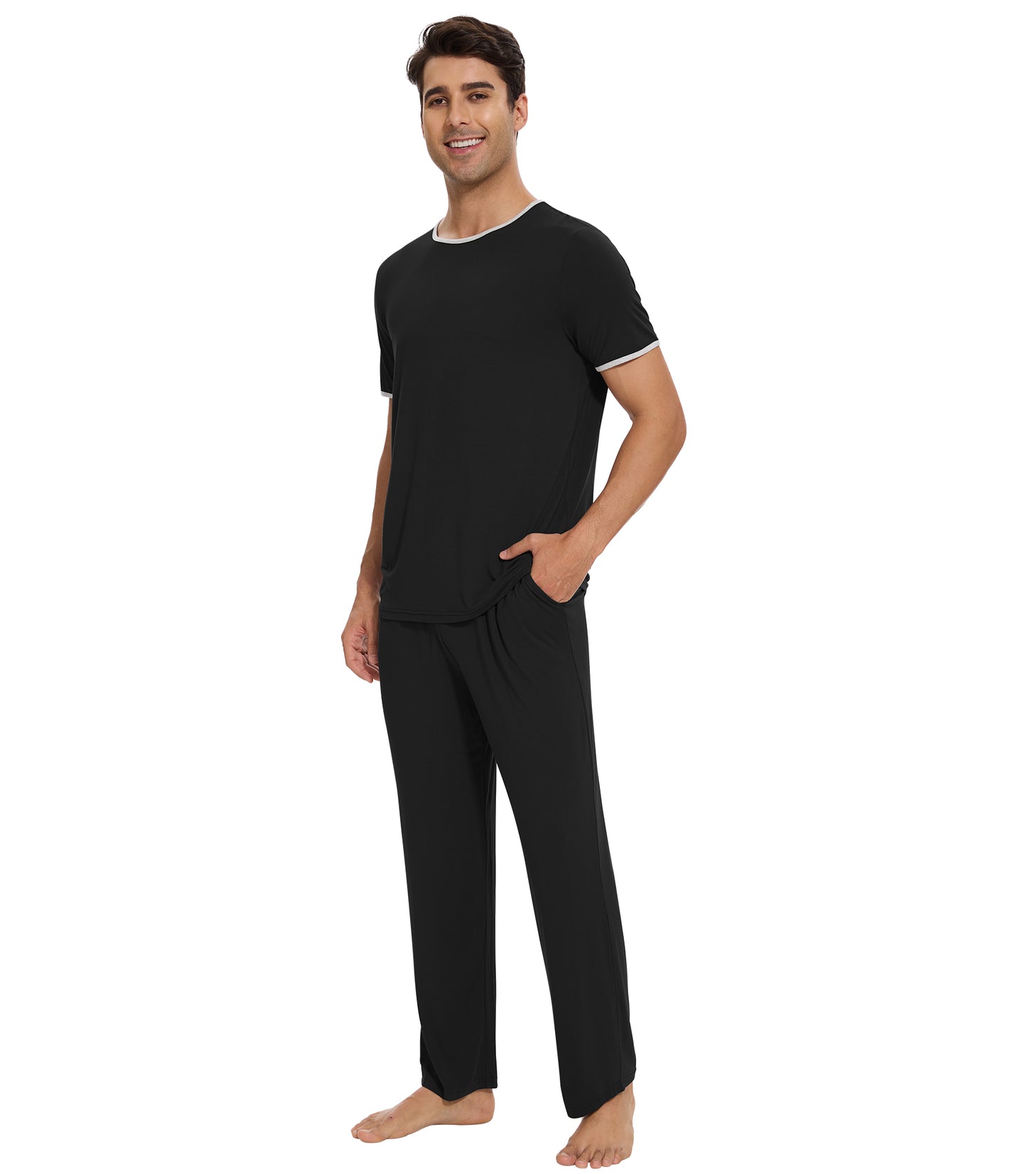 WiWi Pajama Set for Men Loungewear Soft Pajamas Sets Sleepwear