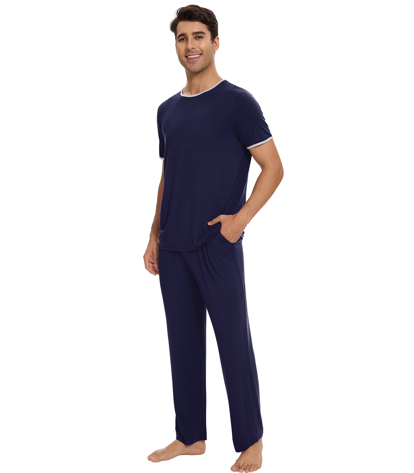 WiWi Pajama Set for Men Loungewear Soft Pajamas Sets Sleepwear