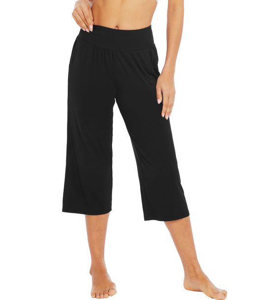 WiWi Women's Bamboo Viscose Yoga Capri Pants