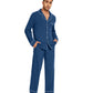 WiWi Bamboo Mens Pajamas Set Soft Button Down Cooling PJs with Pockets
