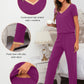 WiWi Bamboo Pajamas Set Soft Sleepwear Short Sleeve Top with Pant