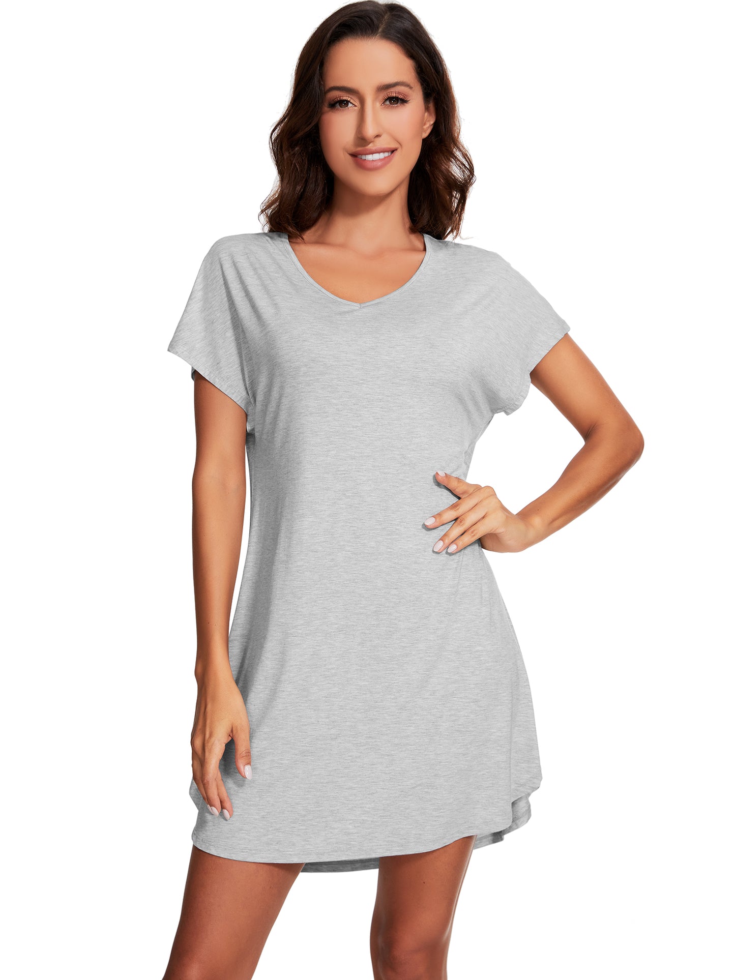 WiWi Women's Bamboo Short Sleeve Nightgown
