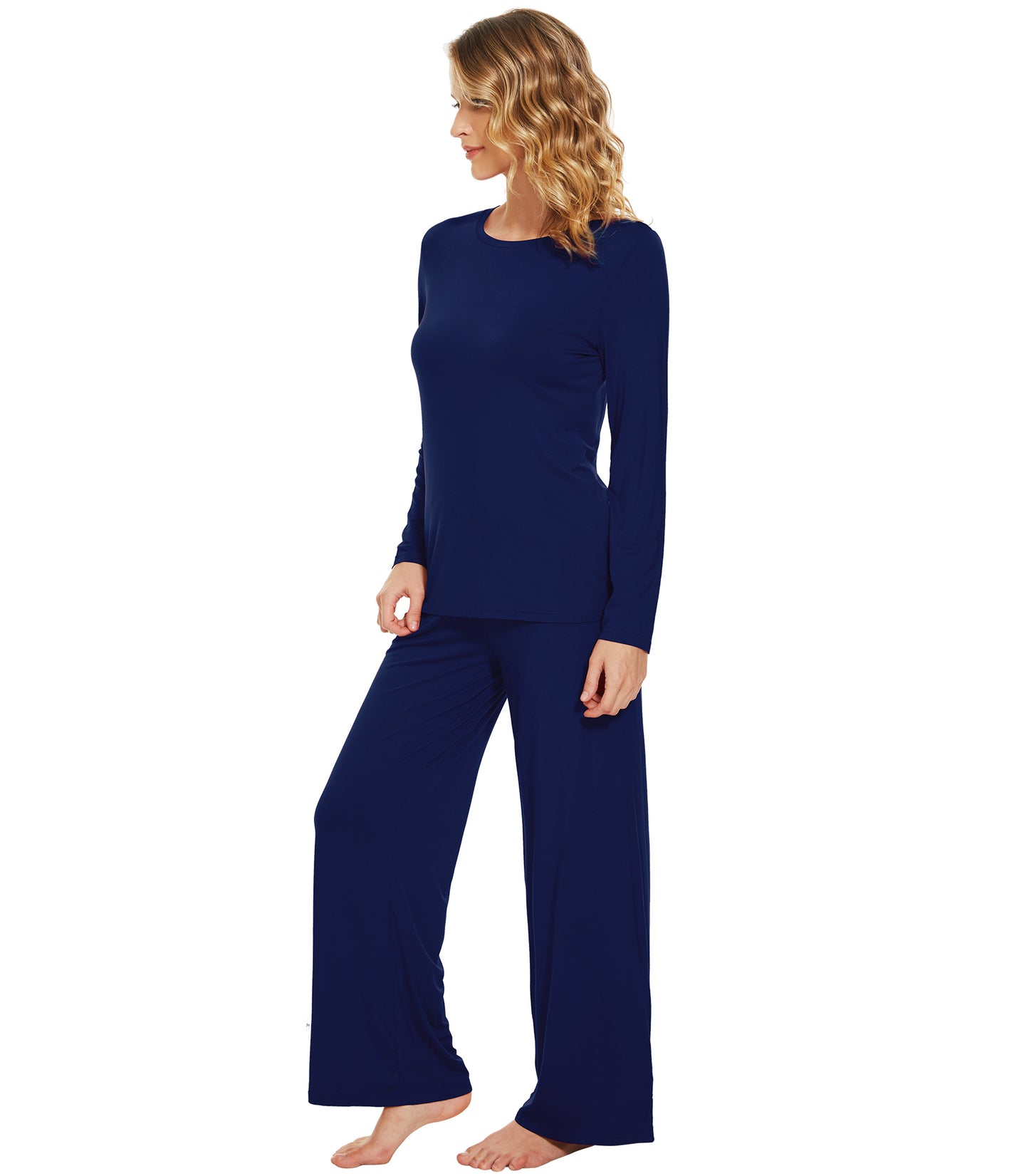 WiWi Women's Bamboo Super Soft Long Sleeve Pajama Set