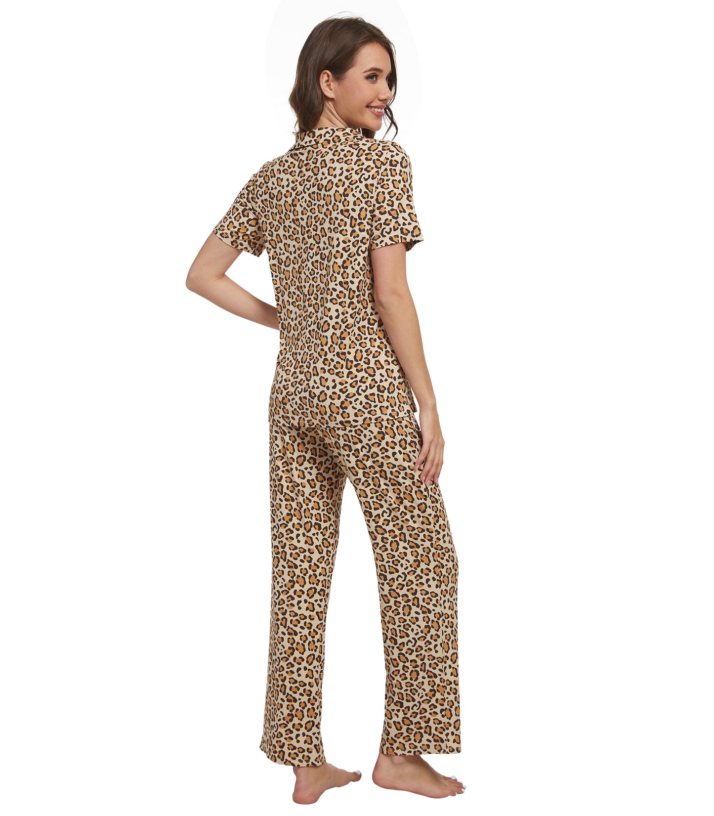 WiWi Womens Pajamas Set Soft Button Down Sleepwear