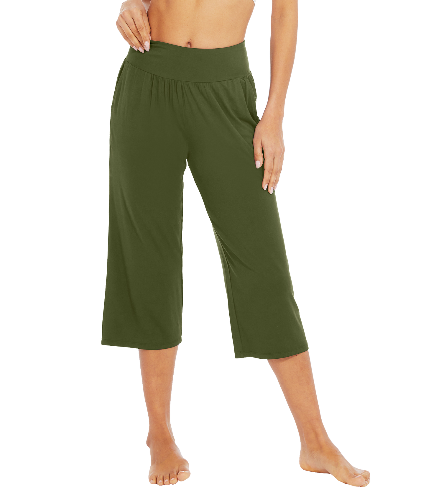WiWi Women's Bamboo Viscose Yoga Capri Pants