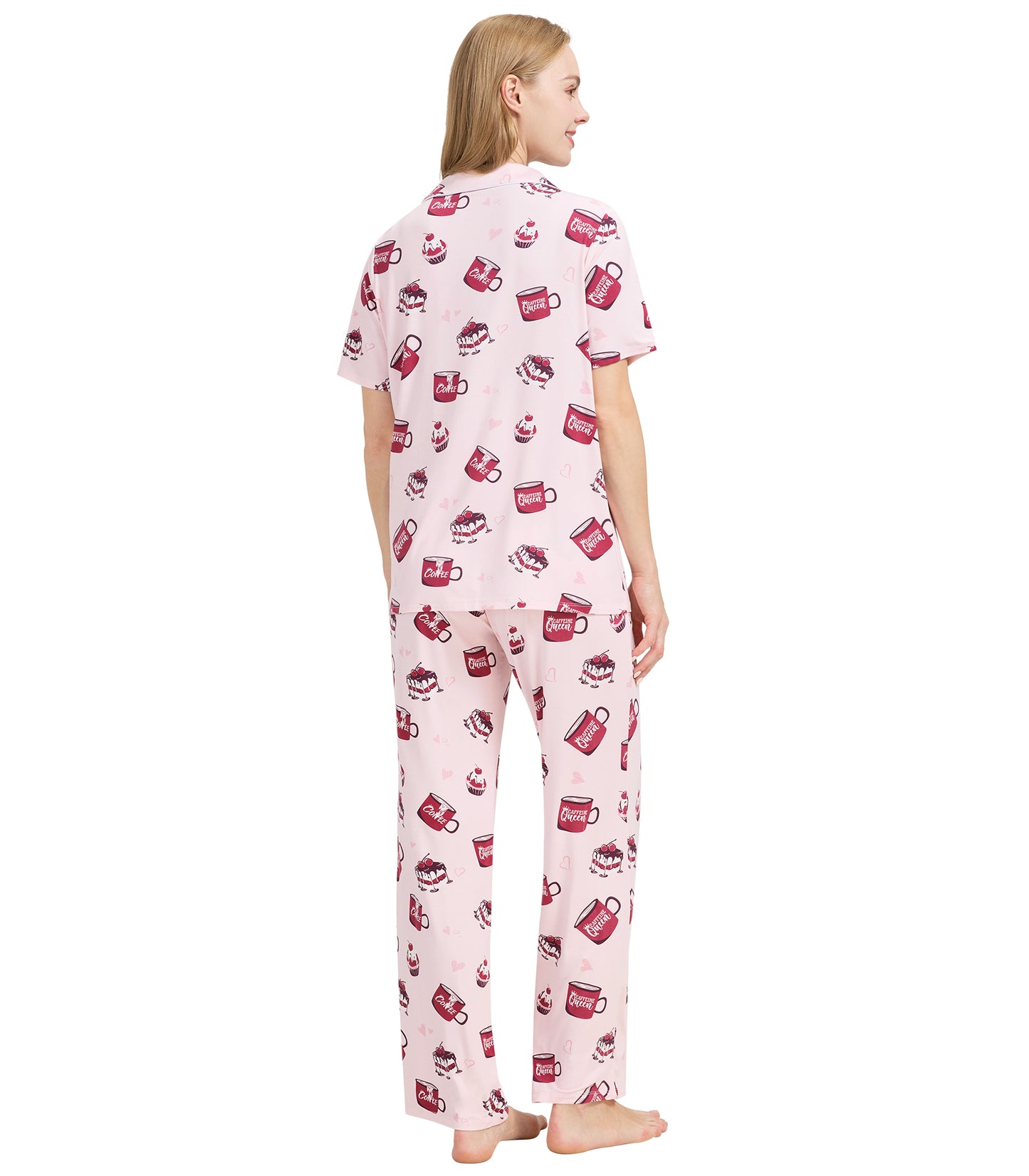 WiWi Womens Pajamas Set Soft Button Down Sleepwear