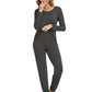 WiWi Scoop Neck Pajama Sets Sport Pajamas for Women