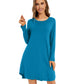 WiWi Scoop Neck Bamboo Nightgowns for Women Soft Long Sleeve Sleepwear