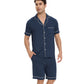 WiWi Loungewear Set for Men with Piping Notch Collar