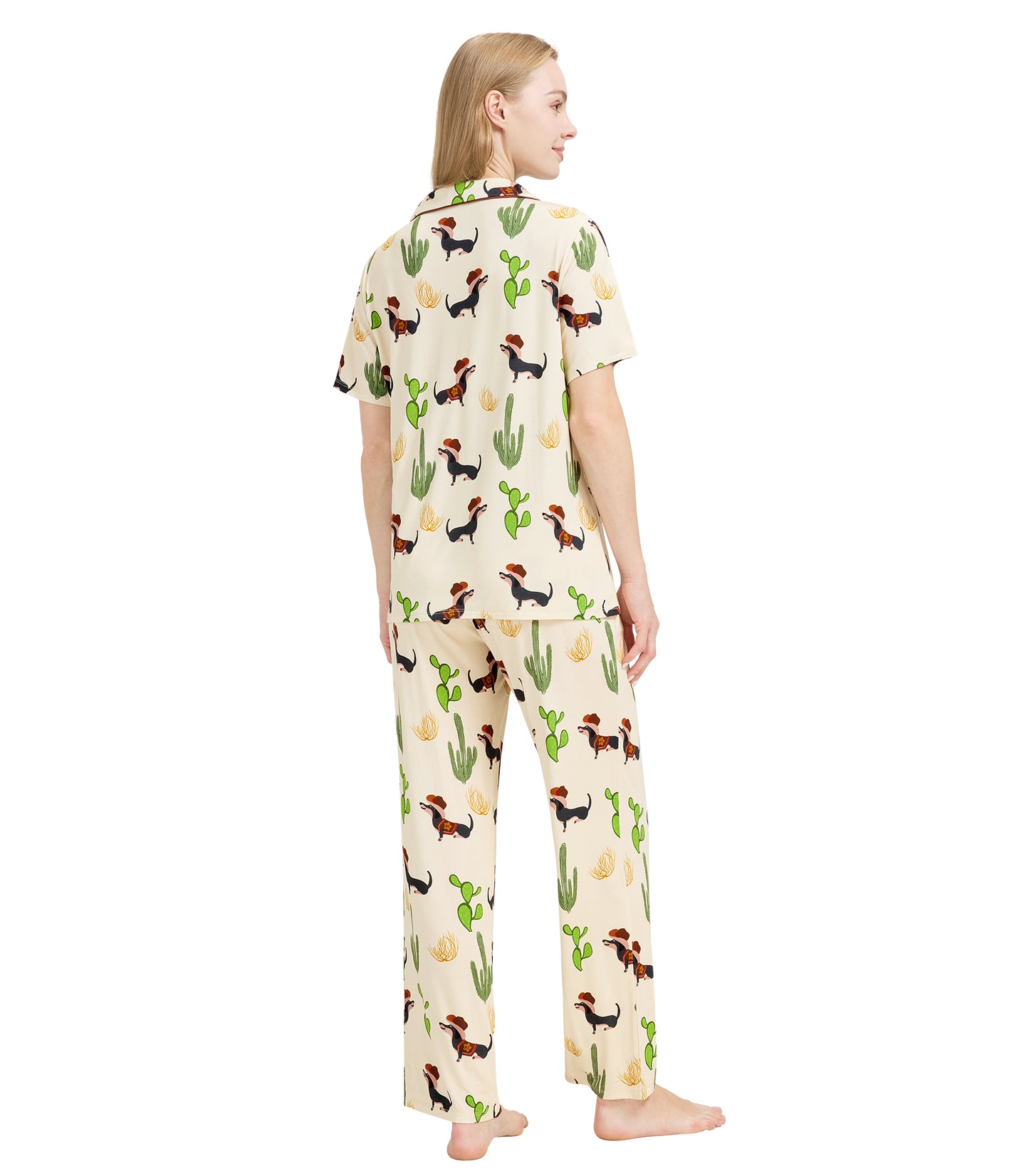 WiWi Womens Pajamas Set Soft Button Down Sleepwear