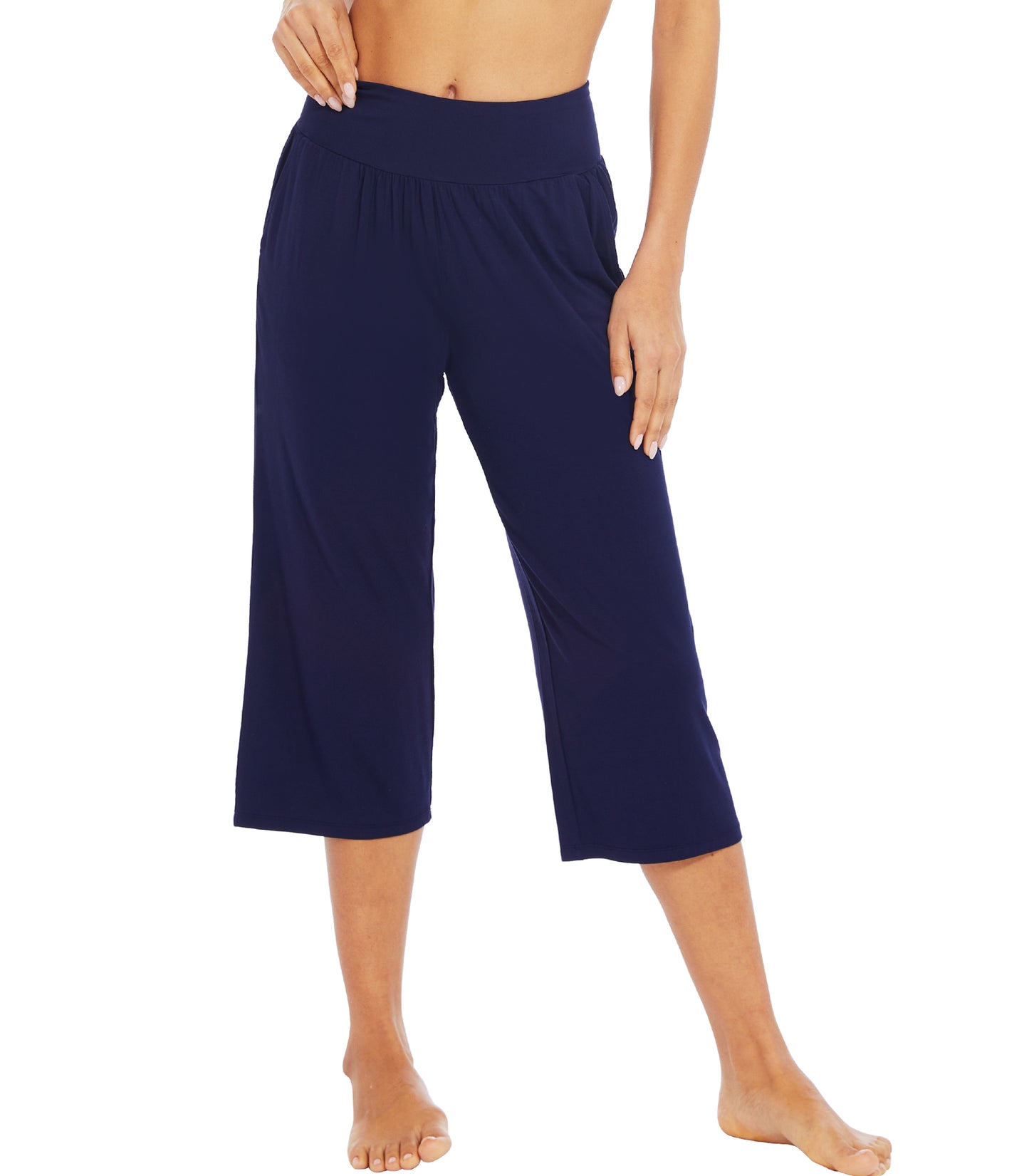 WiWi Women's Bamboo Viscose Yoga Capri Pants