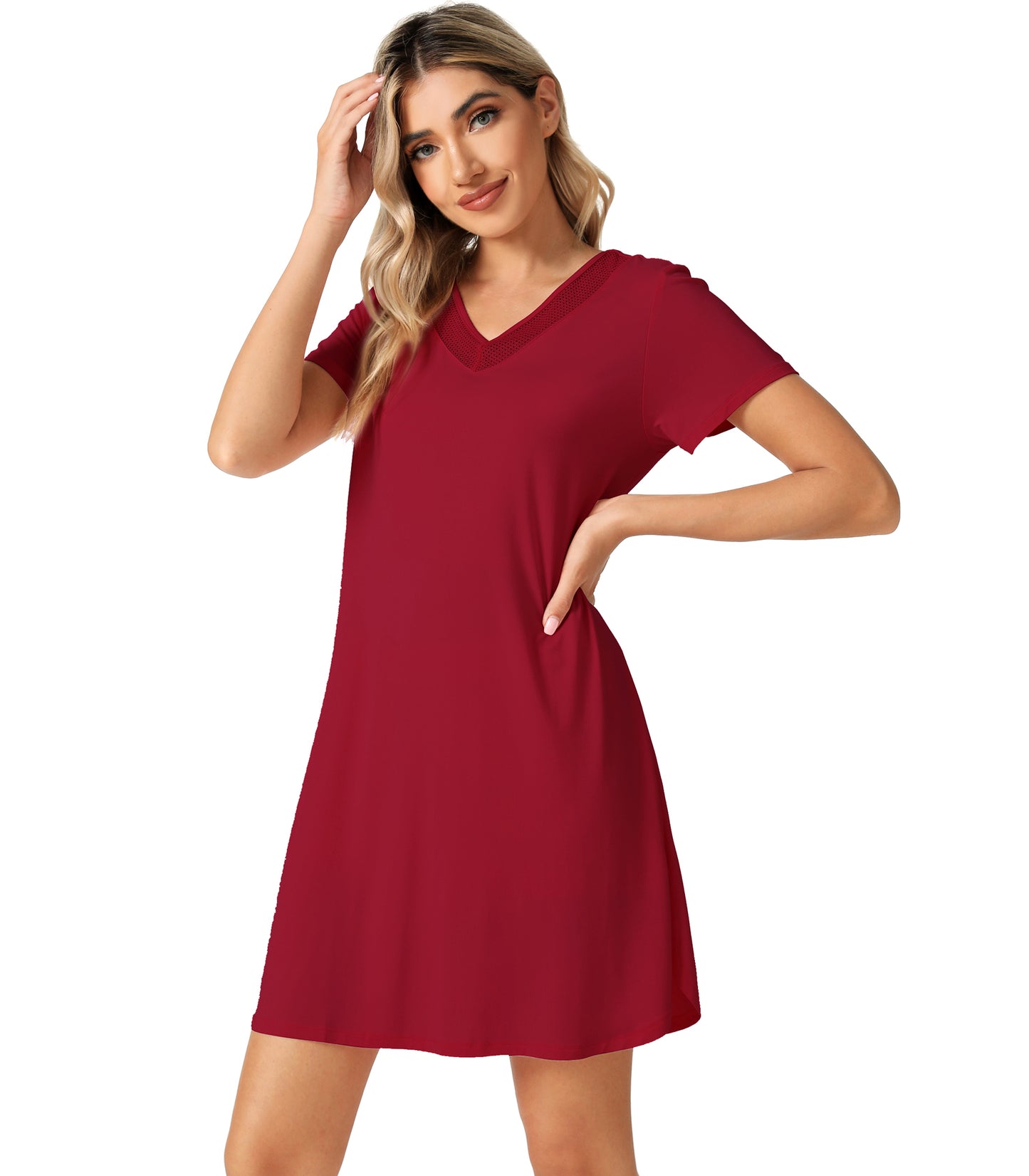 WiWi Bamboo Short Sleeve Nightgowns for Women