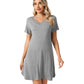 WiWi Bamboo Short Sleeve Nightgowns for Women