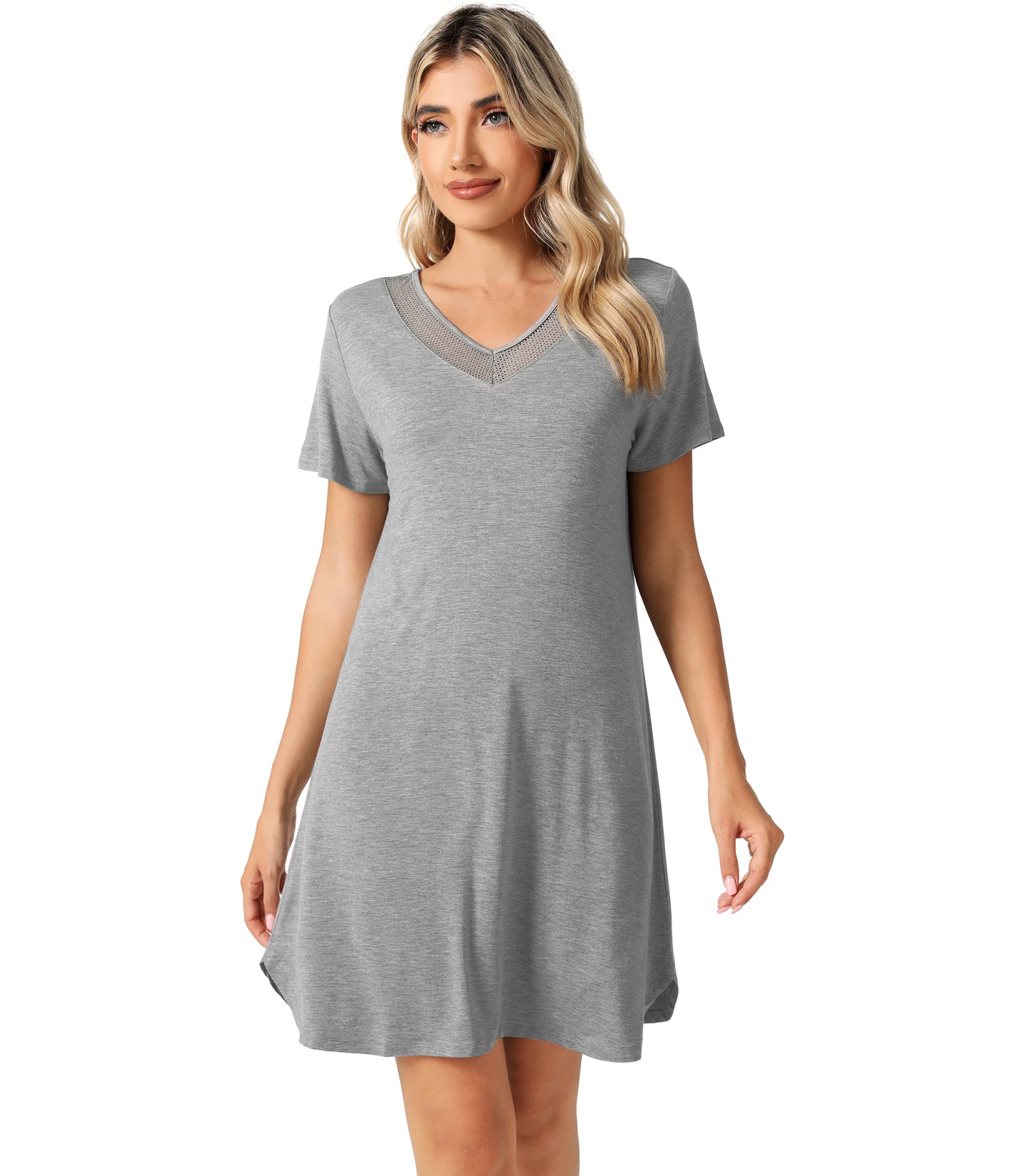 WiWi Bamboo Short Sleeve Nightgowns for Women