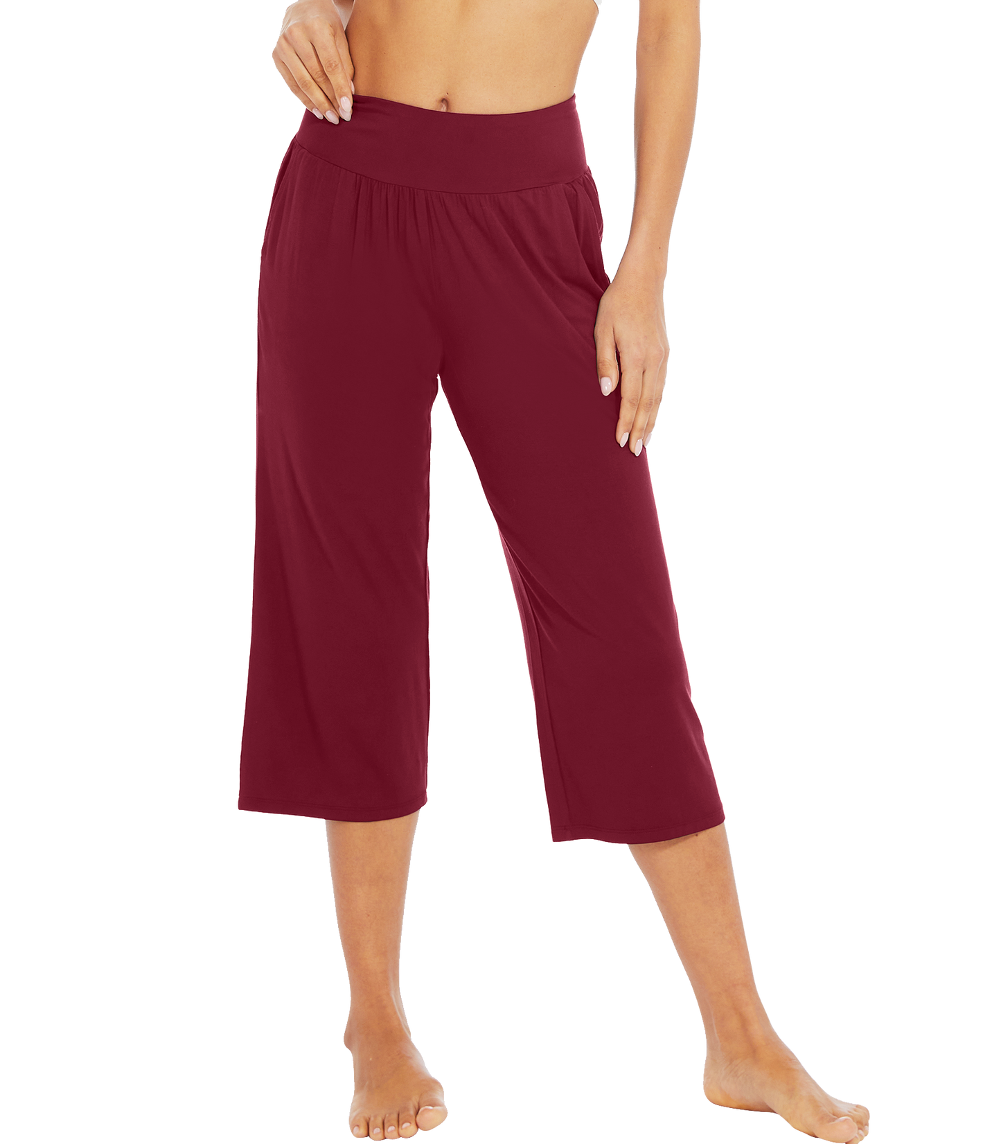 WiWi Women's Bamboo Viscose Yoga Capri Pants