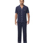 WiWi Men's Pajama Set Button Down Classic Notch Collar Loungewear
