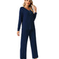 WiWi Womens Bamboo Long Sleeve Pajama Set