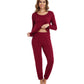 WiWi Scoop Neck Pajama Sets Sport Pajamas for Women