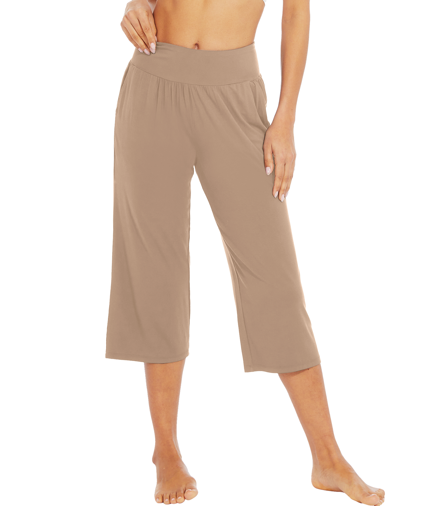 WiWi Women's Bamboo Viscose Yoga Capri Pants